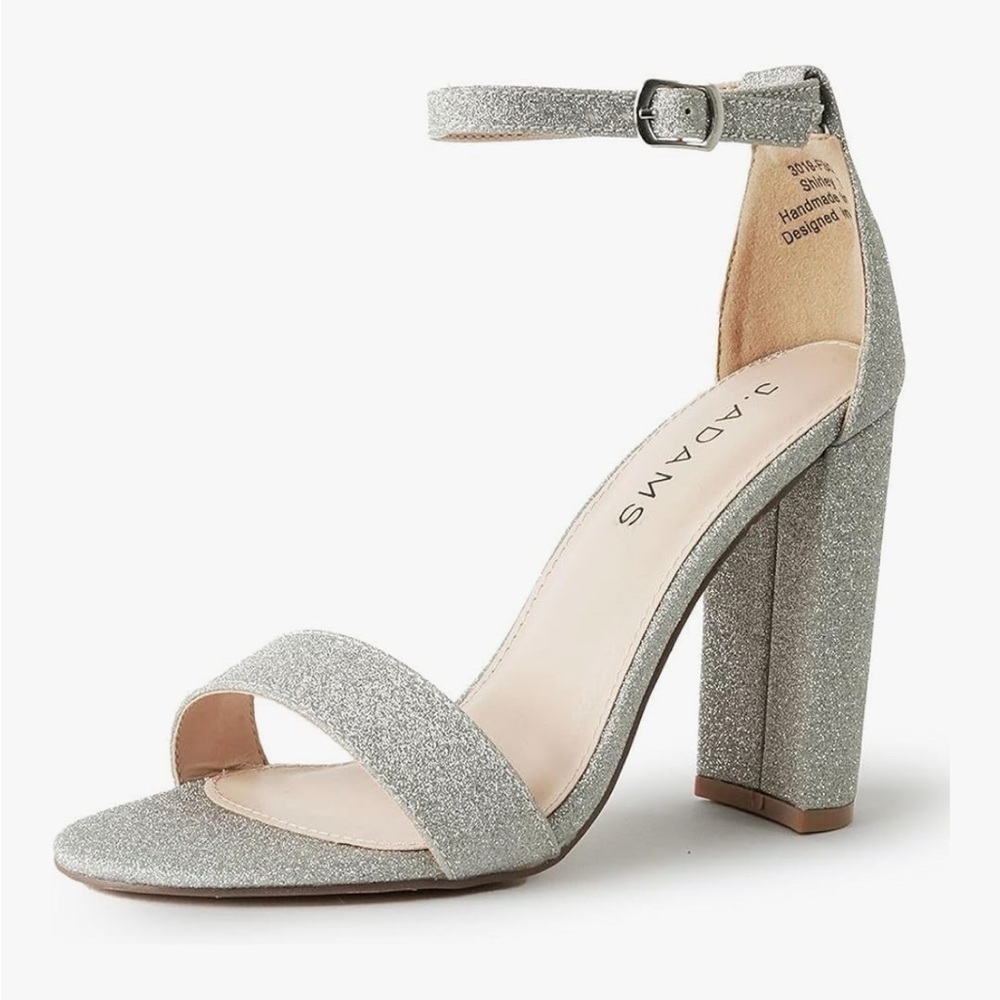 Adams Silver Sparkling Heels Women's